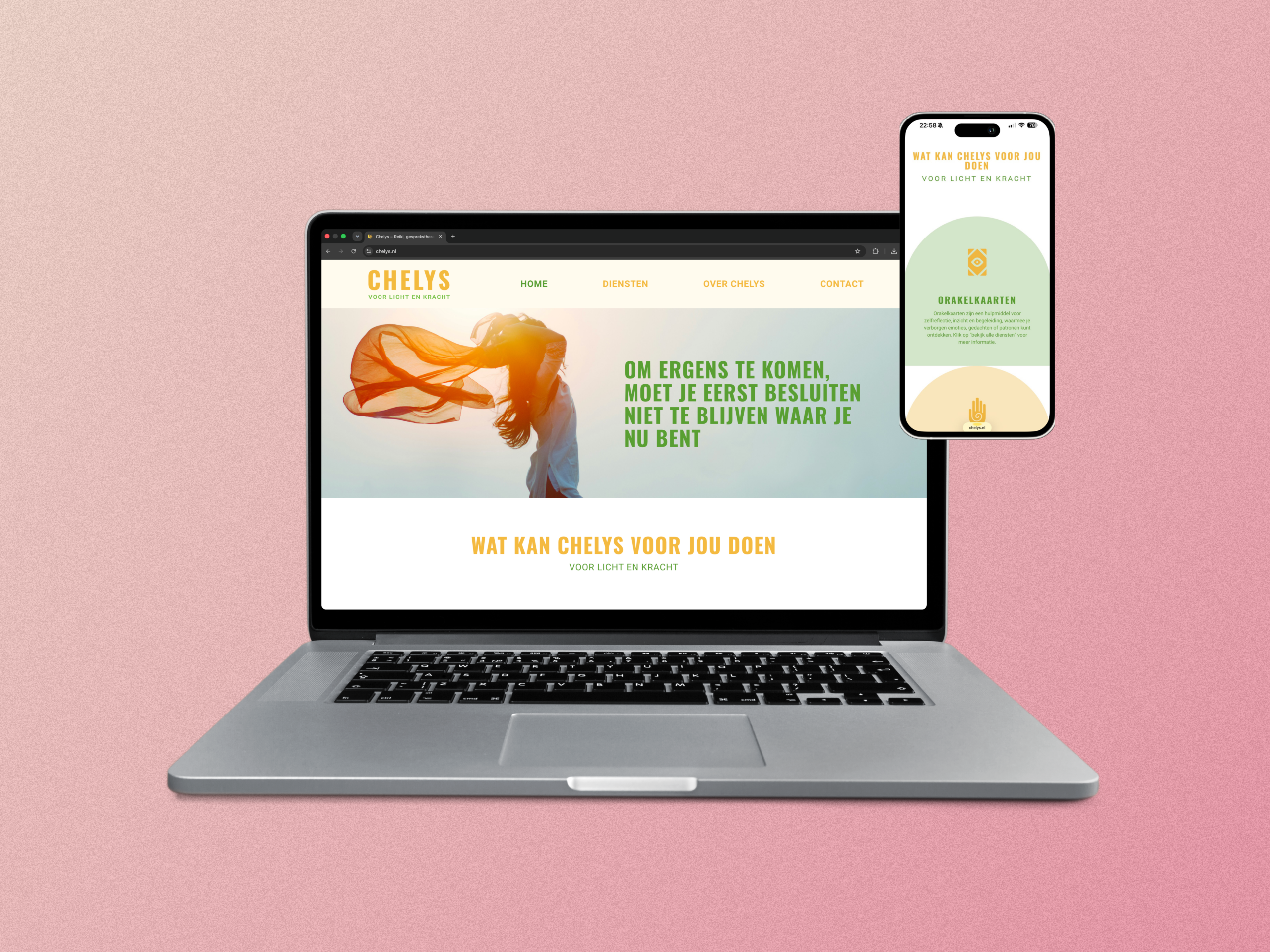 Chelys by Brandi Studios website pagina mockup